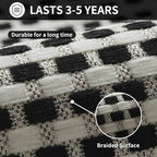 Kitchen Mat Kitchen Rugs Sets of 2 PCS Non Slip Washable, Super Absorbent Soft Braided Kitchen Mats for Floor, Rubber Backing Comfort Standing Kitchen Sink Mat Runner Rug, Black 17"x28"+17"x59"