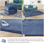 Baby Play Mat for Floor Nursery Rug Muscle Mat Area Rug Playroom Rug 71"x79" Playpen Mat Memory Foam 1.3" Thick Crawling Mat for Babies,Toddlers, Infants, Kids,Sapphire Blue
