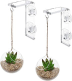 Impresa Suction Cup Window Plant Hanger - 2-Pack, Glossy Green Acrylic Easy Install Hook for Hanging Plants - Indoor & Outdoor Use Window Suction Cups & Hooks
