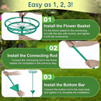 Tellingyou 2 Pack Adjustable Outdoor Flower Pot Stand, Metal Outdoor Plant Stands, Spring Summer Versatile Plant Stand Garden Stake for Display Plants, Elegant Solution for Landscaping Decor (Green)