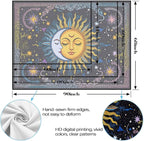 Spenlife Sun and Moon Tapestry, Celestial Couple Tapestries for Bedroom, Aesthetic Wall Decor, Starry Tapestries (60" x 44")