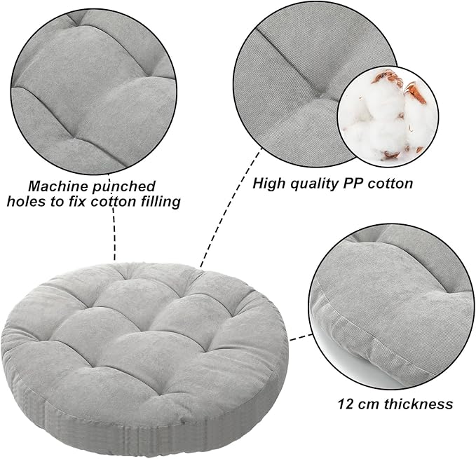 Extra Large Floor Pillow 35 Inch Round Circle Chair Floor Meditation Cushion Papasan Swing Cushion for Adults Oversized Playroom Pillows Big Pillow for Yoga Living Room Sofa