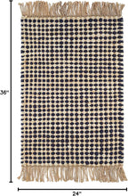 Dash & Albert Kuba Black Handwoven Jute Rug, 2 X 3 Feet, Black Geometric Pattern