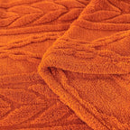 YUSOKI Sherpa Large Throw Blanket Single Layer,Light Weight(1.7lb),370GMS-3D Stylish Design for Gift Home Decor (Burnt Orange,50"x65")