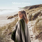 Hydration Nation Authentic Extra Large Mexican Blanket - 70"x50" Handwoven Yoga, Serape, Artisanal Falsa - Camping, Picnic, Outdoor (Military Green)