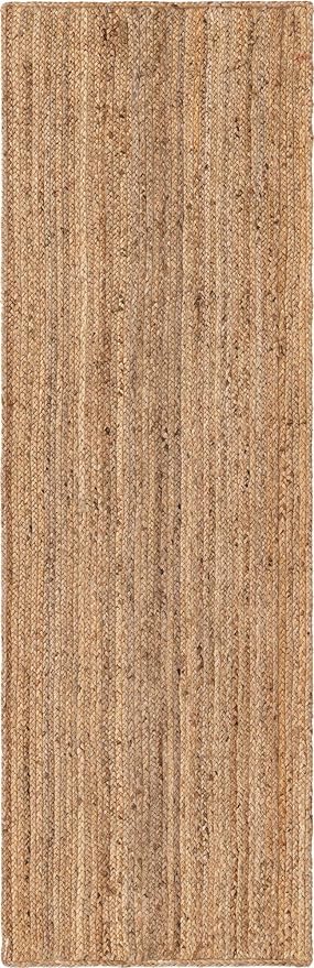 Unique Loom Braided Jute Collection Area Rug - Dhaka (2' 7" x 8' Runner, Natural)