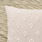 ANRODUO Pack of 2 Beige Floral Boho Decorative Throw Pillow Covers with Tufted Rhombic Jacquard for Room Decor Boho Pillow Covers Decorations 18x18 Soft Pillowcase for Couch Sofa Bed and Living Room