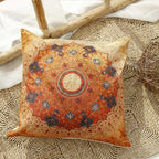 Jartinle Set of 4 Retro Floral Mandala Compass Medallion Bohemian Pillow Covers Boho Decor Hippie Throw Pillows Decorative for Sofa Couch 18 x 18