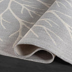 Washable Indoor Outdoor Rug 5x7 Modern Area Rugs Branch Pattern Non Shedding Waterproof Easy Clean Patio Deck Porch Living Room Bedroom Garden RV (5 X 7 Gray)