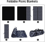 Extra Large Picnic Blankets Waterproof Foldable (80 "x 80") Beach Blanket Waterproof Sandproof,3-Layer Thicking Mat Outdoor Packable Camping Blanket
