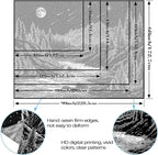 Zussun Black and White Forest Mountain Tapestry for Bedroom Aesthetic Dark Nature Pine Trees Stream Tapestries Wall Hanging Moon and Stars Wall Tapestry for Living Room Dorm 80 × 60 Inch