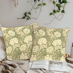 KSLIDS Vintage Green Flowers Soft Velvet Throw Pillow Covers Set of 2 Floral Plant Leaves Decorative Pillow Covers 20x20 Inch Chinoiserie Retro Pillow Case for Sofa Couch Bedroom Farmhouse Home Decor