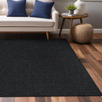 Easy Jute Rugs 4x6 Dark Gray Color Living Room Indoor Outdoor Area Rug for Farmhouse Patio and Kitchen Rug High Traffic Washable Easy to Clean Solid Boho Woven Design Outside Carpet (4 x 6)