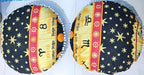 CRAFT KALA Mandala Floor Pillow Cushion Cover Seating Throw Cover Hippie Decorative Bohemian Ottoman Poufs Pom Pom Pillow Cases Indian Cotton Living Room Home Décor 24" Round Set of 2, Yellow Zodiac