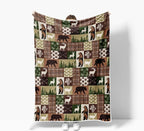 Rustic Bear Throw Blankets for Kids, Soft, Flannel, Warm, Rustic Cabin Fleece Blankets Decor, Farmhouse Country Bear Moose Forest Plush Throw Blanket for Couch Sofa 60X80 Inch