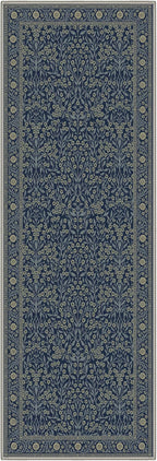 GENIMO Runner Rug 2x6 Non Slip Machine Washable Vintage Hallway Runner Rug, Low Pile Lightweight Rugs for Entryway, Hallway, Kitchen and Corridor, Floral Navy