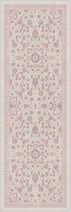 GENIMO Runner Rug 2x6 Non Slip Machine Washable Vintage Hallway Runner Rug, Low Pile Lightweight Rugs for Entryway, Hallway, Kitchen and Corridor, Dusty Rose