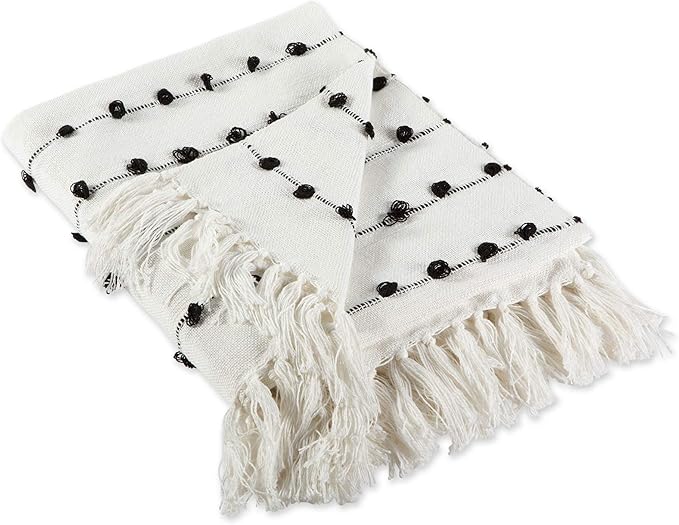 DII Woven Loop Throw Collection, 50x60, Off-White