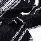 WRENGONGE Black White Throw Blanket, 50x70 Soft Cozy Striped Throw Blankets for Couch, Sofa, Bed, Travel, Lightweight Fluffy Warm Plush Decorative Blankets for Women, Men Gift