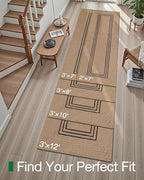 LUMI 2x7 Jute Runner Rug Non Slip for Hallway, Natural Rustic Carpet No Shedding, Farmhouse Braided Area Mat Indoor High Traffic for Living Room, Entryway, Kitchen, Laundry