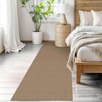 EARTHALL Woven Runner Rug 3x8 Ft Washable Runners for Hallways Wide Non Slip Rubber Backed Kitchen Runner Braided Indoor Floor Carpet for Entryway, Hallway, Kitchen, Bedroom, Orange/Tan/Brown