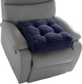 HIGOGOGO Tufted Corduroy Recliner Seat Cushion for Elderly, High Density Foam Large Square Seat Cushion for Recliner Chair, Floor Pillow, Office Chair, Car, No Pressure on Thighs, 20x20x4, Navy