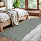 EARTHALL Washable Runner Rug 2x7 Ft Non Slip Runners for Hallways Cotton Rubber Backed Kitchen Runner Braided Indoor Floor Carpet Runners for Entryway, Hallway, Kitchen, Bedroom, Green/Grey