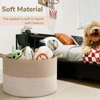 INDRESSME 115L Extra Large Woven Baskets for Storage, Wicker Basket for Living Room Decor Laundry Baskets for Blankets Clothes Pillows Towel Shoe Basket for Entryway, White & Jute