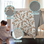 Mink Baby Boy Girl Blankets Boho Highland Cow Cactus, Gray Western Cowboy Soft Double Layer Dotted Backing Receiving Swaddle, Newborn Infant Toddler Nursery Crib Bedding Shower Gift 30" x 40"