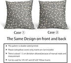 Grey Gray Pillow Covers 16x16 Set of 2 Vintage Floral Rustic Old Style Cute Flower Print Decorative Outdoor Pillowcases Seasonal Farmhouse Throw Cushion Case Decor for Couch Sofa Bed