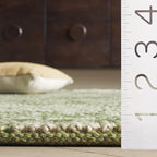 SAFAVIEH Area Rug 4x6 - Natura Collection - Green & Ivory, Handmade Wool Blend, Textured Design, Ideal for Living Room, Bedroom, Dining Space (NAT425Y)