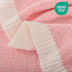NEXHOME PRO Soft Blankets Pink, Cozy Throw Blanket for Couch, Warm Reversible Knit Blanket for Women, Fuzzy Lightweight Throws for Sofa, Bed, Picnic, Heather Hot Pink, 50 x 60 inches