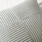 MIULEE Silver Grey Decorative Euro Sham Pillow Covers 24x24 Inch for Bed Couch Sofa Pack of 2 Boho Farmhouse Throw Pillows Soft Cross Corduroy Patchwork Textured Cushion Cases
