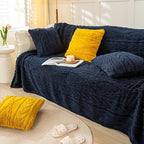YUSOKI Sherpa Large Throw Blanket Single Layer,Light Weight(1.7lb),370GMS-3D Stylish Design for Gift Home Decor (Navy,50"x65")
