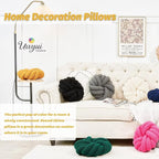 Uvvyui Knot Pillows, 14 Inch Decorative Throw Pillows Round Pillows Cushion, Soft Handmade Knotted Ball Pillow Plush Cushion Home Decor for Bed Couch Living Room (Dark Yellow, 14 Inch)