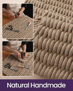 DEXI Jute Door Mat for Front Entryway, 24x35 Braided Woven Doormat Outside Entrance, Dirt Trapper Natural Fiber Entry Mats for Patio, Brown