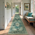 Area Rugs 3'x12' Runner Rug Non Slip Washable for Kitchen Hallway Bedroom Beside Laundry Room Bathroom Rug, Floor Carpet, Dark Blue Vintage