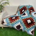 Snycler Boho Throw Blanket for Bed 50 * 60inch Woven Blanket Cotton Polyester Farmhouse Decor for Indoor Outdoor Sofa Bedroom Garden，All Season(Green)