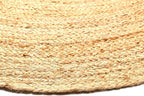 Jute Braided Area Rug, 6 feet Round, Stain Resistance Artisan-Crafted Natural Boho Area Rug,Tailored for Entryways, Living Room, Bedroom, Farmhouse Vintage Interiors, Reversible Design