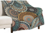 Bohemian Throw Blanket Colorful Vintage Floral Mandala Flower Aztec Boho Blanket for Sofa Bed Couch Chair Or Dorm 30"x40"