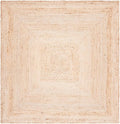 SAFAVIEH Area Rug 3' Square - Cape Cod Collection- Natural Brown, Handmade Braided Flat Weave Jute (CAP252A)