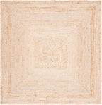 SAFAVIEH Area Rug 3' Square - Cape Cod Collection- Natural Brown, Handmade Braided Flat Weave Jute (CAP252A)