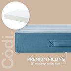 Codi Thick Replacement Couch Cushions, Upholstery Foam with Washable Covers for Sofa Cushion Chair Meditation - 24 × 24 × 5 Inch, High Density Foam, Blue