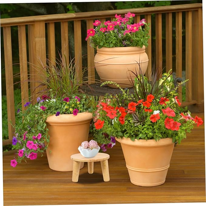 Boho Plant Stands Indoor Wooden Stool Display Stand for Home Minimalist Design