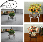 Tosnail 4-Pack 9" Metal Plant Stands for Indoor and Outdoor, Planters, Flower Pots Holder, Beverage Dispenser, Pumpkin Stand for Floor and Tabletop Decoration - White