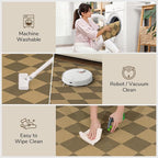 Lessymo Checkered Entryway Rug 3x5, Easy Jute Washable Area Rugs for Living Room Outdoor Patio, Non Slip Indoor Door Mat Farmhouse Neutral Carpet for Guestroom Foyer Backyard, Diamond Brown/Beige
