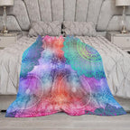 Mandala Throw Blanket Colorful Floral Flowers Bohemian Boho Blanket for Sofa Bed Couch Chair Or Dorm 50"x60"