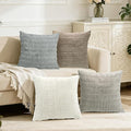 4 Pack Neutral Corduroy Decorative Boho Couch Throw Pillow Covers 18x18 Inch for Sofa Living Room Bedroom Home Decor