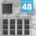 Art3d 48 Sq.Ft Eva Puzzle Exercise Mats, 1/2" Thick Foam Interlocking Tiles for Flooring, Workout, Gym Equipments, Pack of 12