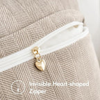MIULEE Pack of 2 Beige Decorative Pillow Covers 16x16 Inch Soft Chenille Luxurious Couch Throw Pillows Farmhouse Cushion Covers with Elegant Design for Sofa Bedroom Living Room Spring Home Decor